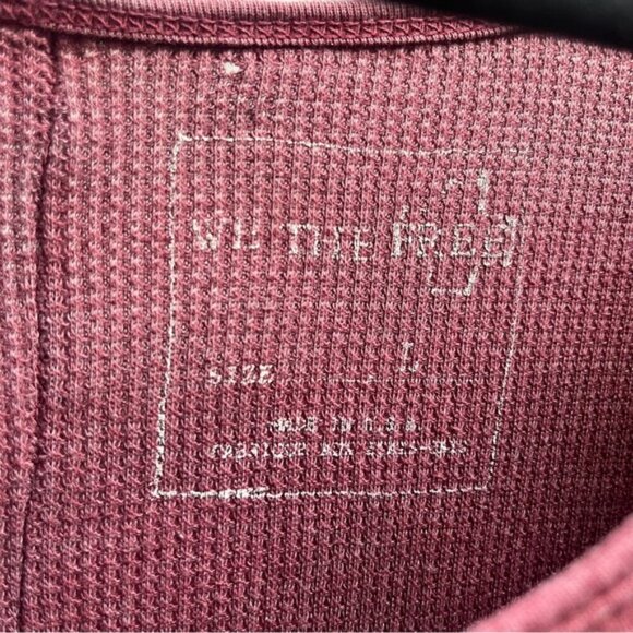 We the Free Buffalo Check Waffle Knit Thermal Long Sleeve Shirt L - Picture 4 of 8